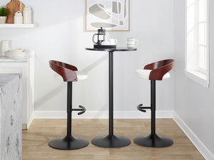 English Elm Adjustable Swivel Barstools Set of 3 Faux Leather Metal Contemporary Kitchen Bar B202S02021