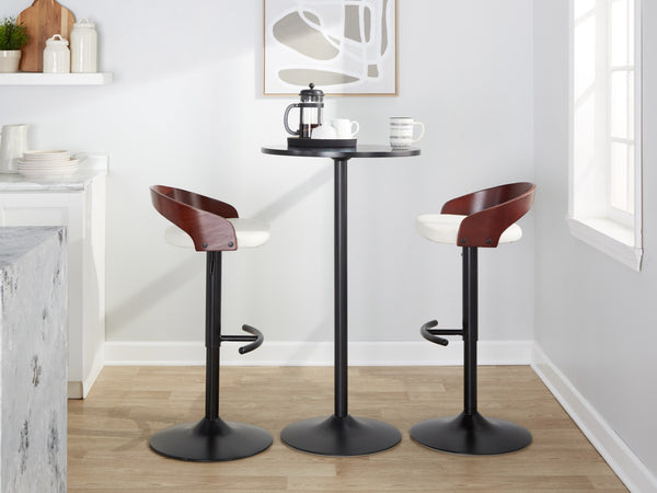 English Elm Adjustable Swivel Barstools Set of 3 Faux Leather Metal Contemporary Kitchen Bar B202S02021