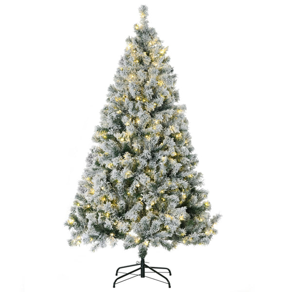 English Elm Homcom 6Ft Prelit Artificial Christmas Tree With 607 Snow-Flocked Branches & 350 Led Lights Option W2225P249642