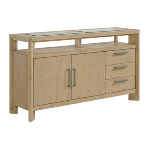 English Elm Wallace & Bay - Brown Side Server - Contemporary Light Brown Wood Buffet Cabinet, Easy-Care 64"W x18"D x36"H Storage B361P384423