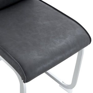 English Elm Luxury Arched Metal Dining Chair Set Of 8 - Dark Gray Pu, Ergonomic Support & Timeless Style! W1512S00173