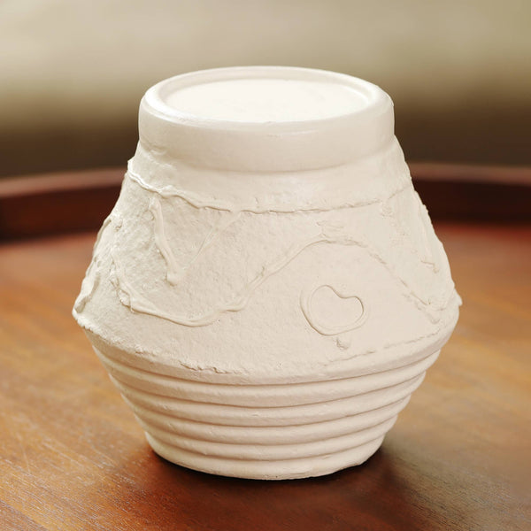 English Elm Organic Terracotta Candle Holder with Intricate Pattern, 5.2" Rustic Clay Pillar & Tealight Stand for Cozy Ambient Lighting and Giftable Home Décor B346P336810