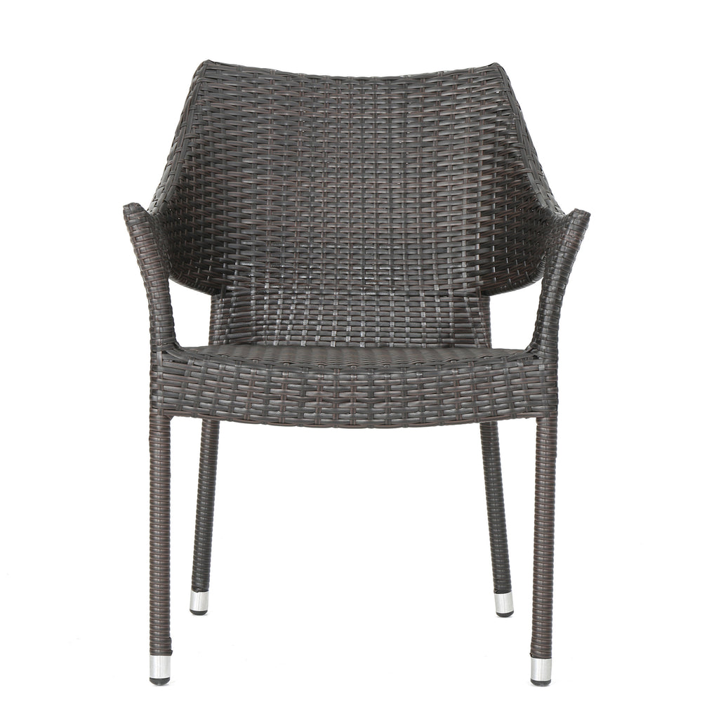 English Elm Christopher Knight Home® - Outdoor Resin Chair Brown 52637.00MBRN KD MP4 – Stackable Polyethylene Rattan, Weather-Resistant, No Assembly (24"x24.25"x32.5") N769P245633B