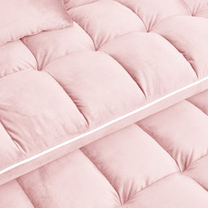 English Elm 55.51 Modern Foldable Velvet Sofa Bed, 3-Length Convertible Loveseat to Full Bed with USB, Swivel Stand, Ashtray (PINK) W2353P263923