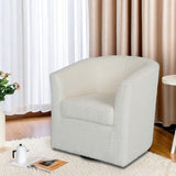 Christopher Knight Home® - Noble House - - Teddy Velvet Swivel Chair, White, No Installation Required