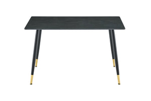English Elm Modern Sintered Stone Rectangular Dining Table with Metal Legs for Four Seats Dark Gray W3493S00014