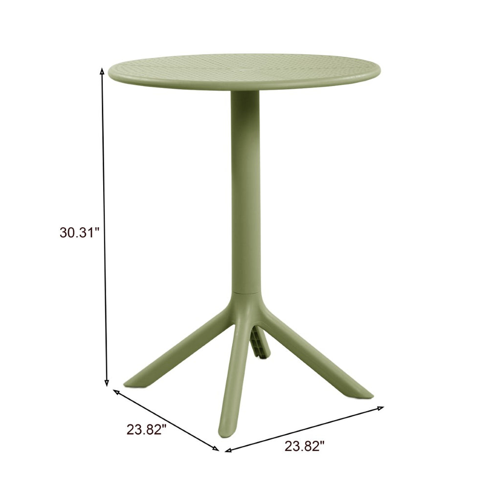 English Elm Cedric Outdoor Round Bistro Table Cafe Inspired Modern Design for Compact Patios Sage Green N776P390479G