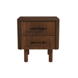 English Elm Ashcroft Furniture - Logan Mid Century Modern Walnut Nightstand Bed Side Tables With 2 Drawers