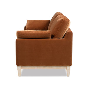 English Elm Pasadena Farmhouse Velvet Sofa with Rubberwood Base for Cozy Living Rooms B2719P479036