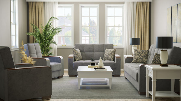 English Elm PrimeNest ZenAero X Upholstered Convertible Loveseat with Storage, Microfiber Comfort, Space-Saving Design Gray B030P281765