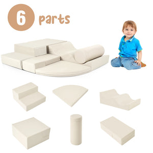 English Elm Soft Foam Toddler Playset 6 Piece Indoor Climbing Crawling Active Play Structure N710P223031K