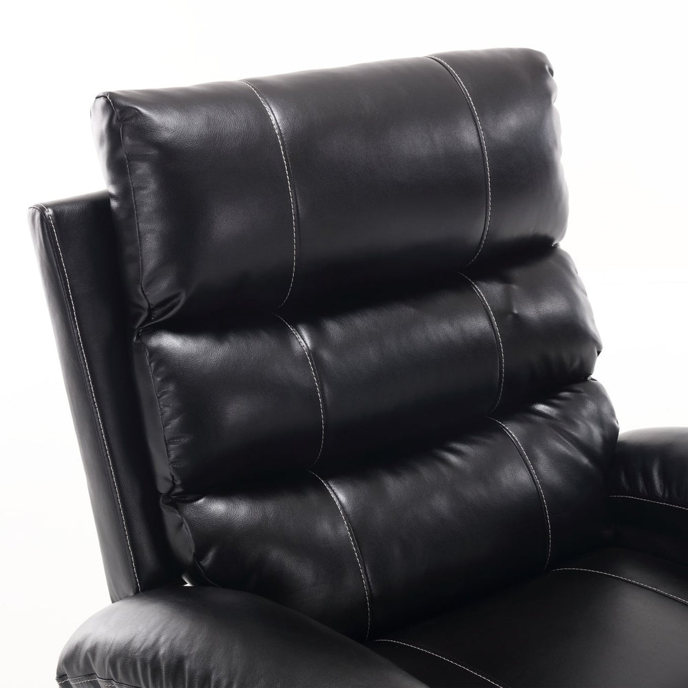 English Elm 21"seat Large Electric Power Lift Recliner Chair with 8-Point Vibration Massage, Lumbar Heat, Remote Control and Cup Holders for Easy Standing Comfort and Pocket Storage Black W311P316091
