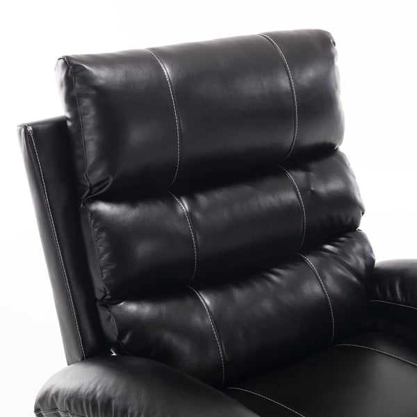 English Elm 21"seat Large Electric Power Lift Recliner Chair with 8-Point Vibration Massage, Lumbar Heat, Remote Control and Cup Holders for Easy Standing Comfort and Pocket Storage Black W311P316091