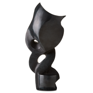 Roland Black Marble Abstract Sculpture – Stunning Modern Art Piece That Transforms with Every Angle