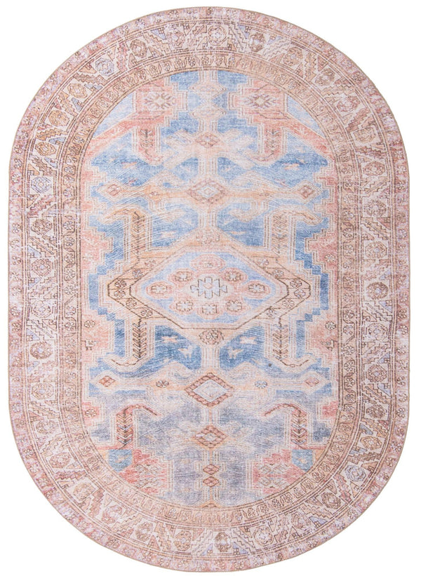 Unique Loom Timeless Paul Machine Made Medallion Rug Blue, Beige/Brown/Rust Red 7' 7" x 10' 6"