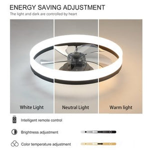 English Elm Ceiling Fan With Dimmable Led Light – Compact Smart Control For Low Ceilings & Modern Spaces W2312P374758