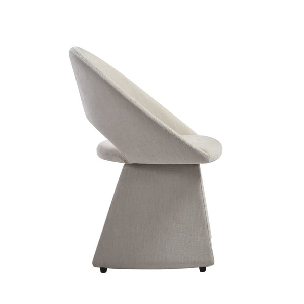 English Elm Angelina Curved Back Upholstered Dining Chairs Set of 2 Cream Modern Armless B2736P464808