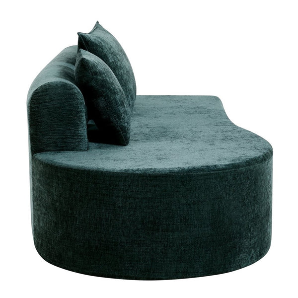 English Elm 138.6" Curved Modular Sectional Sofa Low Profile High Density Foam Living Room Lounge Dark Green N767P366006D