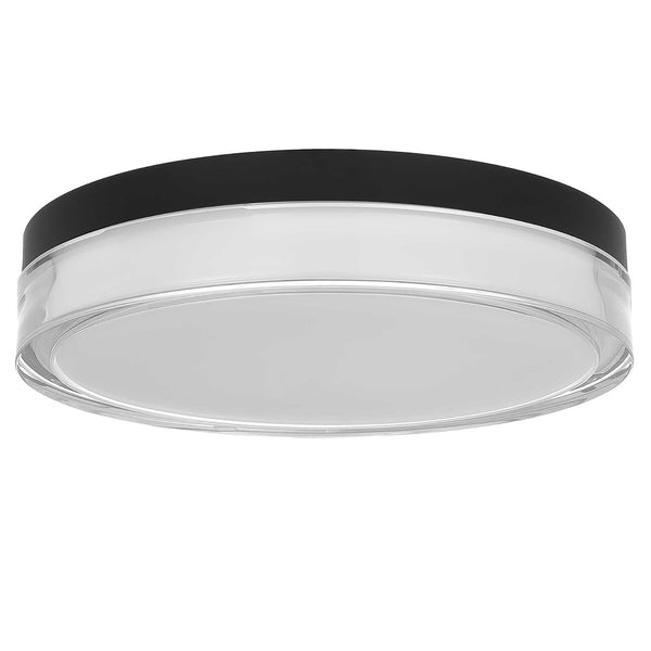English Elm 12-inch Flush Mount Ceiling Light Dimmable Led Frosted Acrylic Matte Modern Fixture Black B370P398958