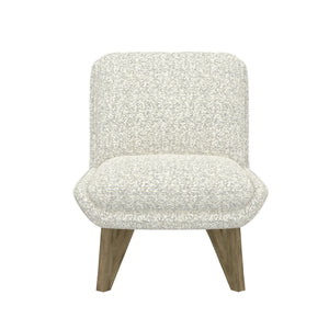 English Elm Wallace & Bay - White Armless Accent Chair — Cream Contemporary Solid Wood Design, Easy-Care Upholstery, Compact Comfort B2709P212458