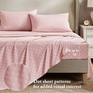 JLA Home Madison Park Essentials - 7 Piece Vintage-inspired Collection Floral Bedding Set with Reversible Comforter, Silky Microfiber Elegance Pink MPE10-1183