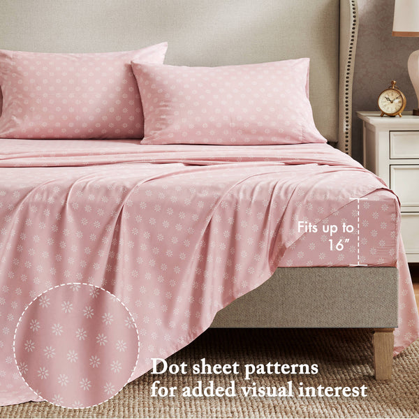 JLA Home Madison Park Essentials - 7 Vintage-Inspired Floral Bedding Collection — Reversible Comforter Set with Silky Microfiber, Romantic Elegance Pink MPE10-1182