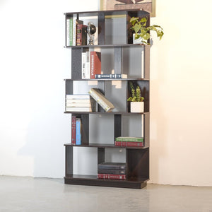 English Elm 31.5" Tall 5-tier Mdf Bookcase Slim Open Shelving Unit for Office Bedroom Living Room Ox Blood Red W2899P444162