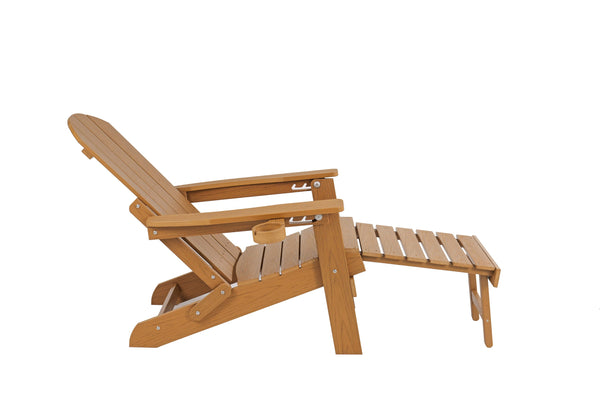 English Elm Lounge Chair: Teak Wood Finish, All-Weather Comfort, Foldable Design & Durable Hips For Year-Round Use W2085P362404