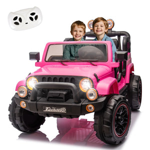 English Elm 24v Kids Electric Ride on Car with Parental Remote Rear Suspension and Bluetooth Audio Pink W1578P228744