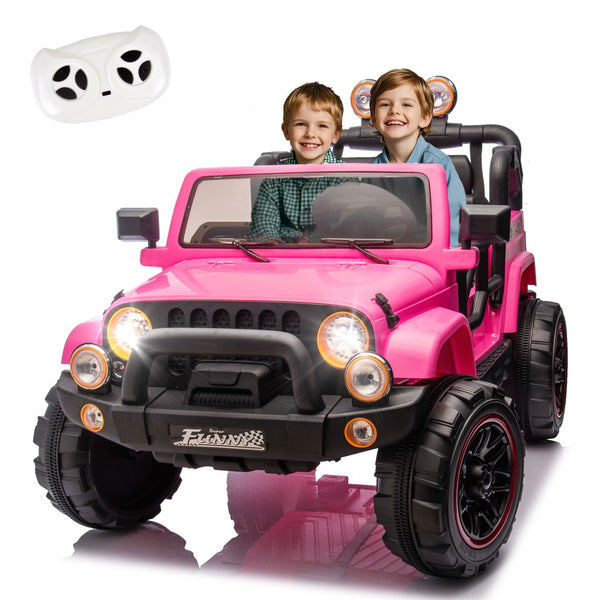 English Elm 24v Kids Electric Ride on Car with Parental Remote Rear Suspension and Bluetooth Audio Pink W1578P228744