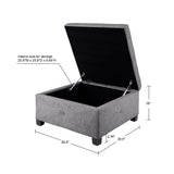 Madison Park Aspen Transitional Soft Close Storage Ottoman FPF18-0256 Charcoal