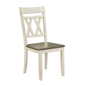 English Elm Modern Two-Tone Side Chairs Set of 2 Graywash Seat with Black Wood X-Back Farmhouse Dining Seating Antique White 42 L x 20.5 W x 10.5 H B011P401432
