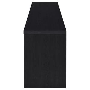 English Elm Sloat Matte Black Modular Entertainment Center with Media Towers and Open Shelving B062S01706