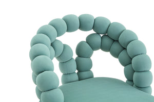 English Elm Modern Velvet Bubble Back Swivel Chair Glam Upholstered Seat for Vanity or Desk Gold,Teal W3875P442947