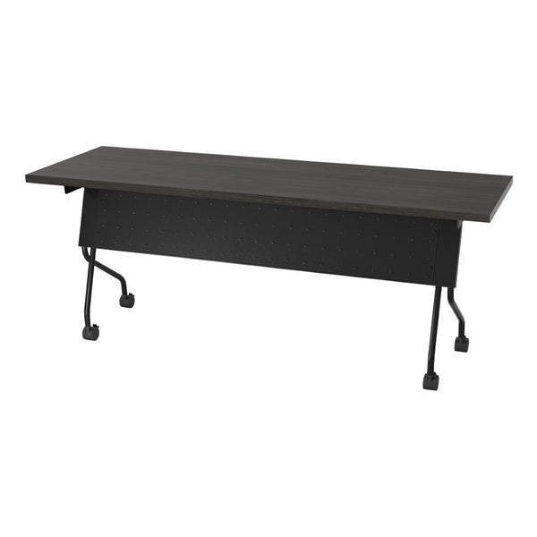 OSP Home Furnishings 6' Flip Top Nesting Training Table Commercial Grade Laminate with Locking Casters Black 84226BS