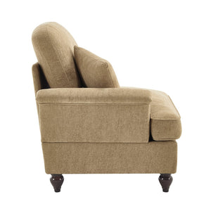 English Elm Sofa Cloud Style Chenille Upholstered with Sculpted Petal Arms and Spindle Legs W3041P332573