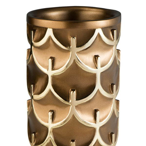 English Elm 14.25" Polyresin Owl Vase with Golden Crown Accent for Mantel or Bookshelf Decor B072115829