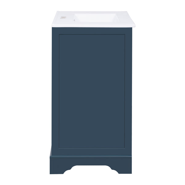 English Elm 30'' Modern Navy Blue Bathroom Vanity With Ceramic Sink, Soft-Close Doors & Gold Handles For Style N710P228365C