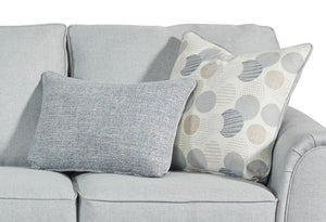 Fusion Jonah Transitional Foam Sofa In Blue Grey With Contrasting Pillows And Stylish Tapered Legs Blue Grey Sw ,100% Polyester 49-00-kp Jonah Foam Sofa