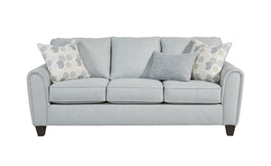 Fusion Jonah Transitional Foam Sofa In Blue Grey With Contrasting Pillows And Stylish Tapered Legs Blue Grey Sw ,100% Polyester 49-00-kp Jonah Foam Sofa