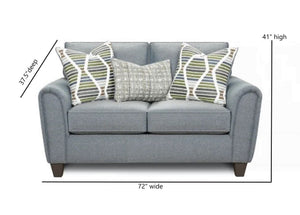 Fusion Macarena Marine Loveseat In Grey - Stylish Transitional Sofa With Reversible Cushions & Pillows Grey Ws,100% Polypropylene 49-01 Macarena Marine Loveseat