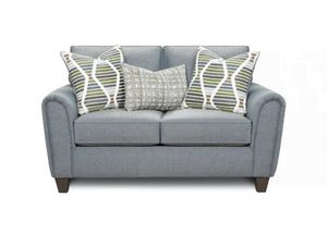 Fusion Macarena Marine Loveseat In Grey - Stylish Transitional Sofa With Reversible Cushions & Pillows Grey Ws,100% Polypropylene 49-01 Macarena Marine Loveseat