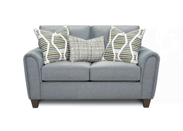 Fusion Macarena Marine Loveseat In Grey - Stylish Transitional Sofa With Reversible Cushions & Pillows Grey Ws,100% Polypropylene 49-01 Macarena Marine Loveseat