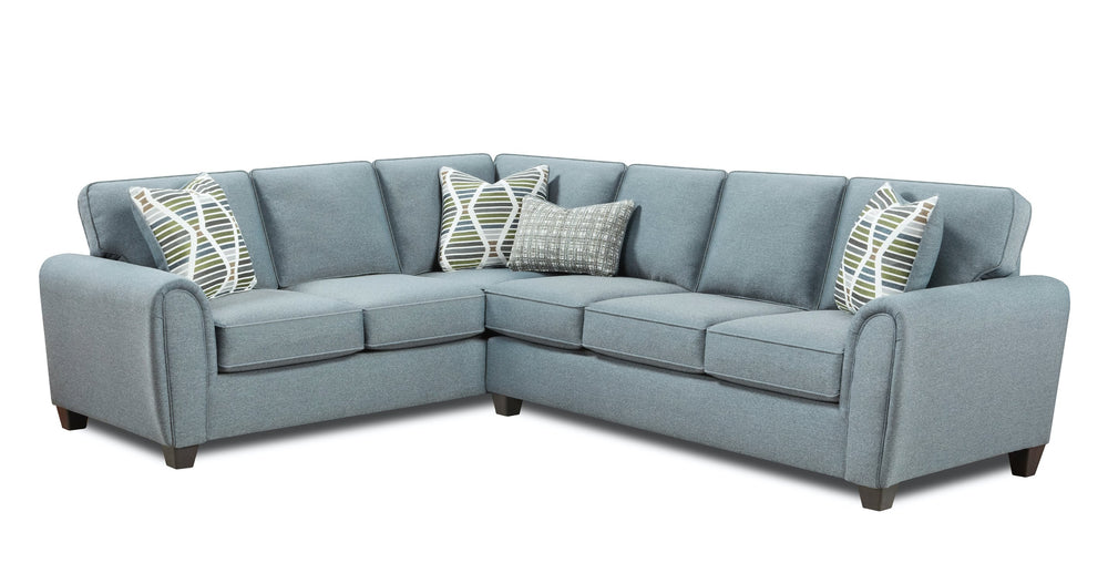 Fusion Macarena Marine 33l Sectional Sofa In Grey - Stylish 2-piece Design With Reversible Cushions & Pillows Grey Ws,100% Polypropylene 49-31r, 33l Macarena Marine Sectional