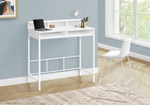 Homeroots 47" Modern White Wood And Metal Computer Desk – Stylish, Durable, And Perfect For Productive Workspaces!   490000