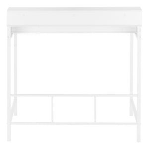 HomeRoots 47" White Wood and Metal Computer Desk - Stylish, Durable Workspace with Open Shelving for Storage 490000