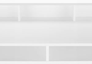HomeRoots 47" White Wood and Metal Computer Desk - Stylish, Durable Workspace with Open Shelving for Storage 490000