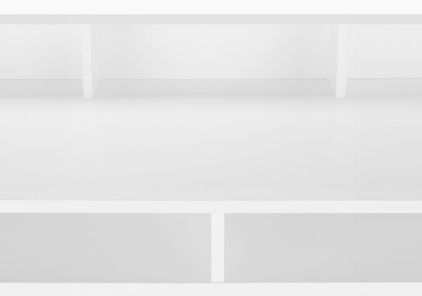 HomeRoots 47" White Wood and Metal Computer Desk - Stylish, Durable Workspace with Open Shelving for Storage 490000