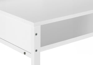 HomeRoots 47" White Wood and Metal Computer Desk - Stylish, Durable Workspace with Open Shelving for Storage 490000