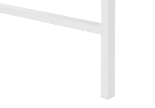 HomeRoots 47" White Wood and Metal Computer Desk - Stylish, Durable Workspace with Open Shelving for Storage 490000